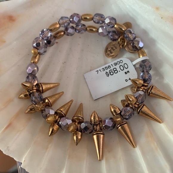 Alex and Ani Rafaellian Gold Spiked Bangle - Picture 2 of 5